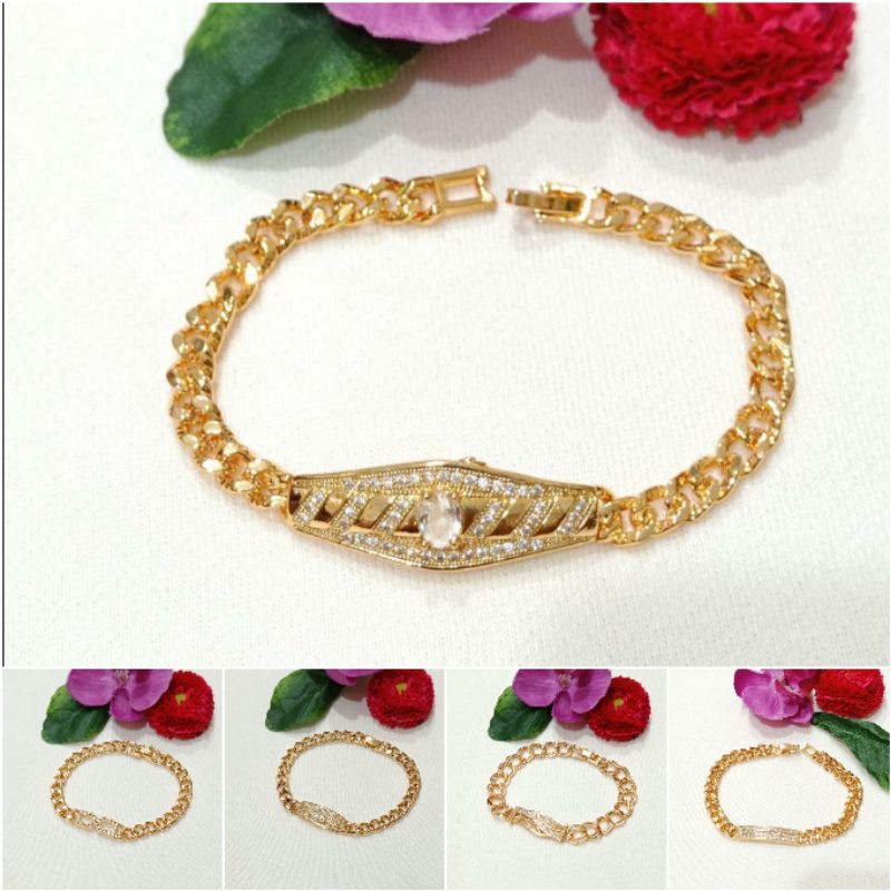 Fourfashion Gelang Tangan Motif Sisik Naga Motif Kekinian Permata YT101