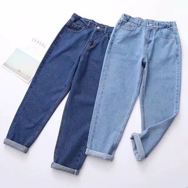 CELANA PLAIN BOY FRIEND BAHAN JEANS ASLI ORIGINAL