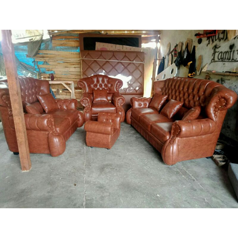 Sofa jaguar labu 321 plus meja dan 6 bantal free ongkir bandung