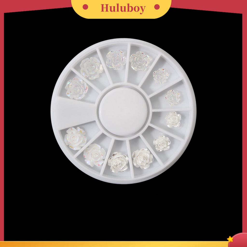 Huluboy Huluboy♡ 1 Kotak Ornamen Bunga Mini Efek Glitter Tidak Pudar Tiga Dimensi Untuk Dekorasi Kuku Wanita