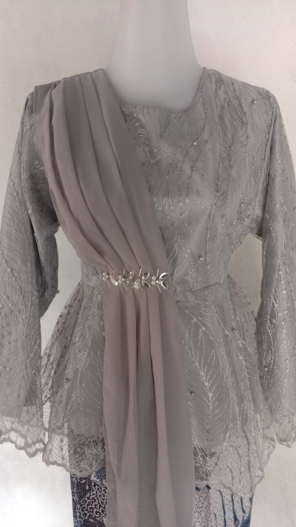 New Arrival | Nayaka Batik - Batik Couple Anjella Hauw Tulle Slendang Aplikasi Payet