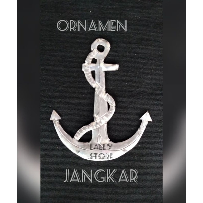 Aksesoris pagar besi ornamen motif jangkar 35x40cm dua sisi muka