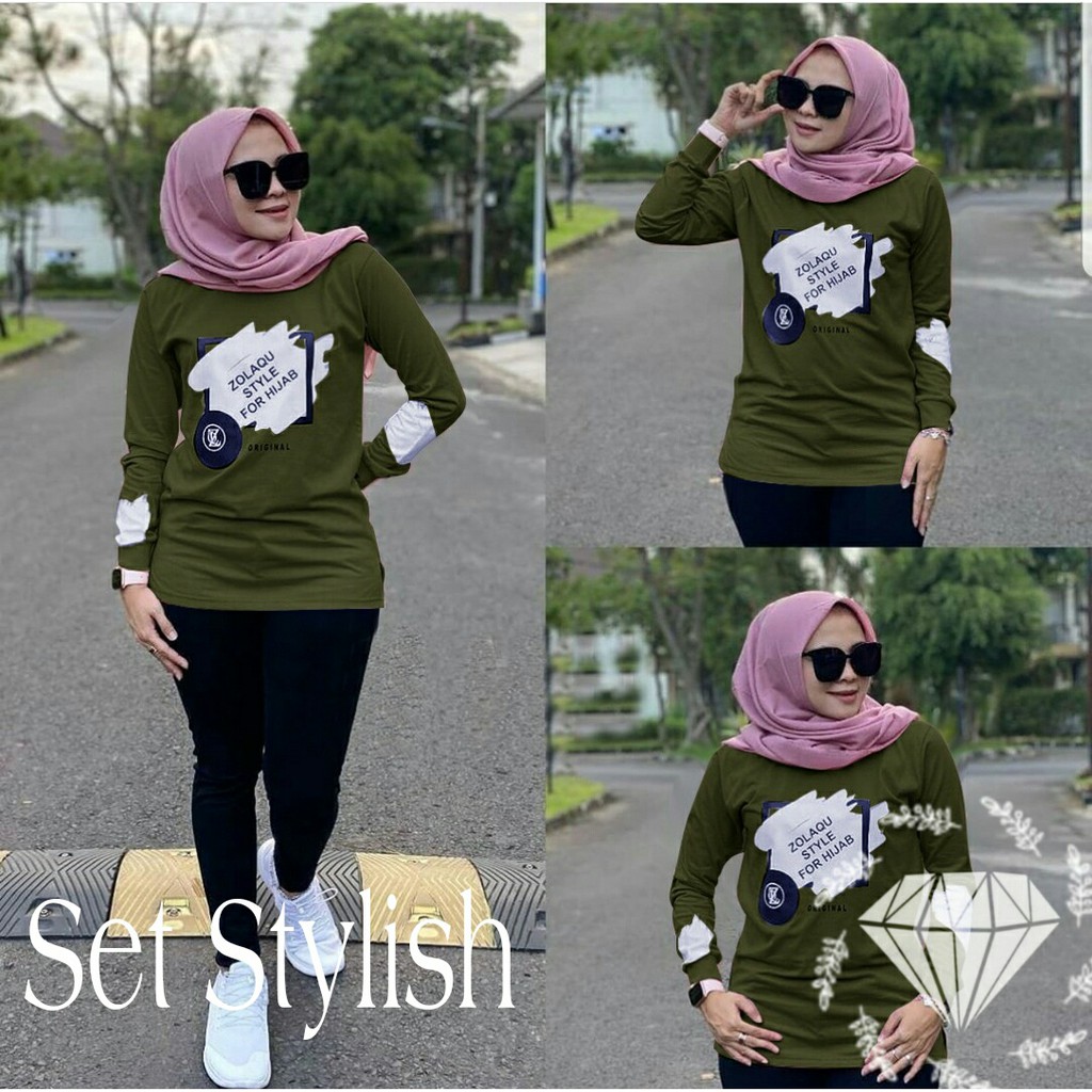 SET STYLISH ZLQ SIZE XL mF / SETELAN WANITA HIJAB / PAKAIAN WANITA MUSLIM