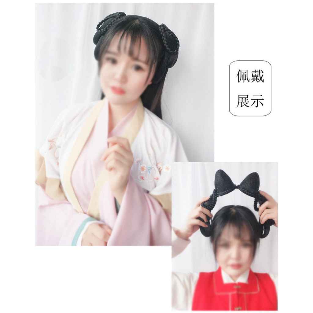 HFB hanfu bando wig ine puece hairdressing china cina imlek headband chinese