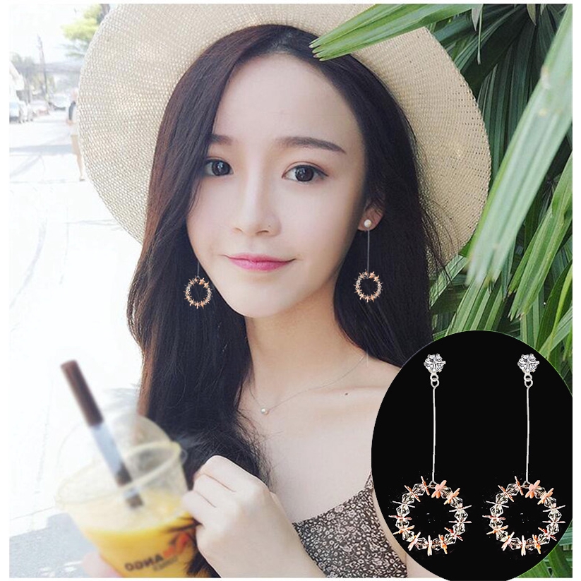 Anting Fashion Model Stud Diamond Kombinasi Variasi Ring 422