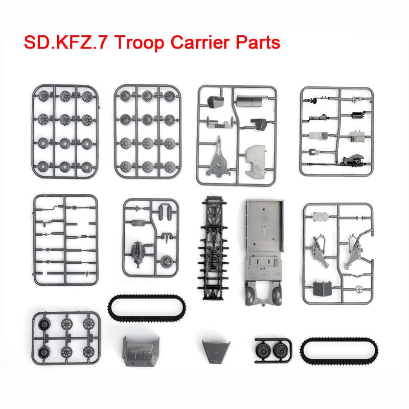 Mainan Rakit Model Kendaraan Armored 4d 1 / 72 WW2 Jerman SD.Kfz.7 Half Track