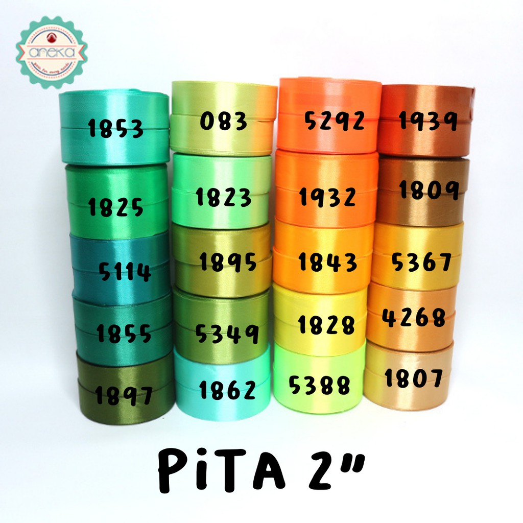 Pita Satin / Satin Silk Ribbon 2&quot; - 5 cm - PER GULUNG (25yard/roll)
