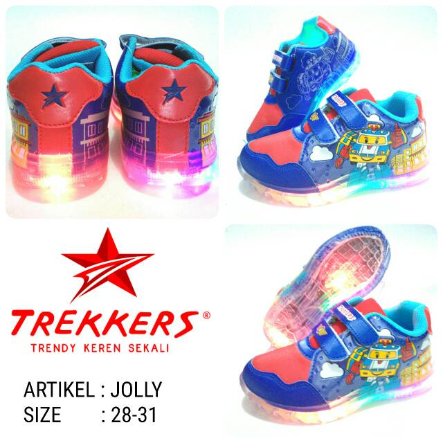 SEPATU ANAK COWO TREKKERS JOLLY SEPATU LAMPU MURAH BARU