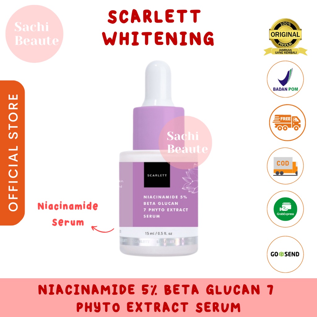 Scarlett Whitening Niacinamide 5% Beta Glucan 7 Phyto  Extract Serum