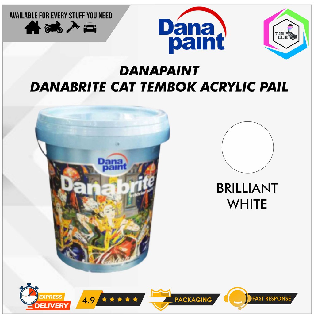 Cat Tembok Acrylic Danapaint Danabrite Pail - Brilliant White