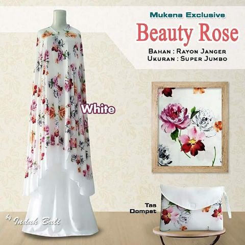 Mukena beauty rose white