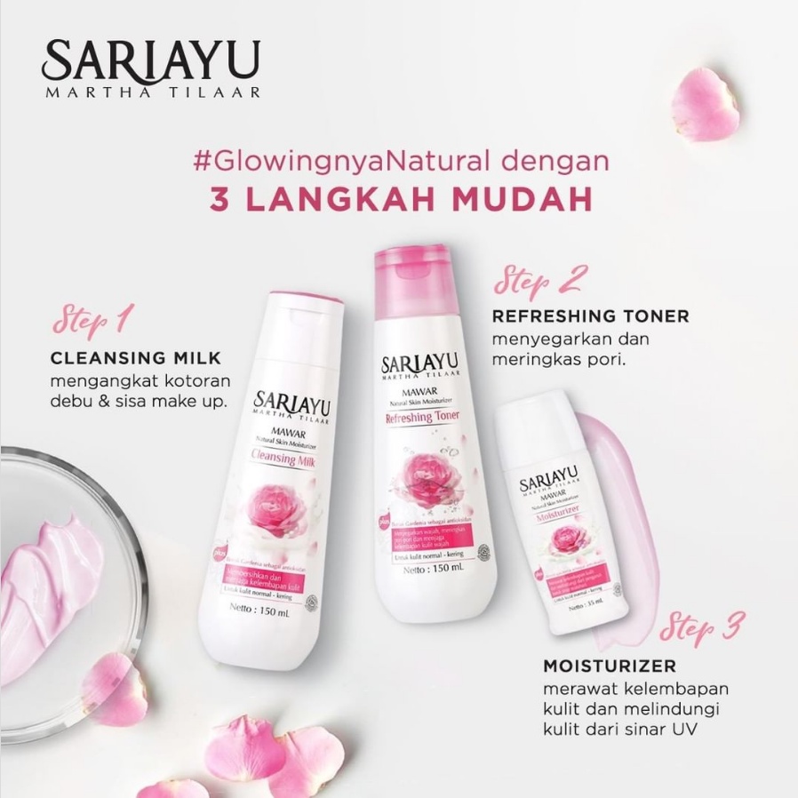 SARIAYU REFRESHING TONER | MILK CLEANSER | PELEMBAB SARIAYU JERUK | MAWAR | KENANGA