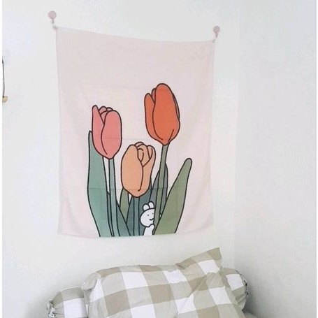 CARTOON - Kain Mandala Tapestry Motif Alam Aesthetic | Kain Gantung Dinding | Wall Decor [binary.war