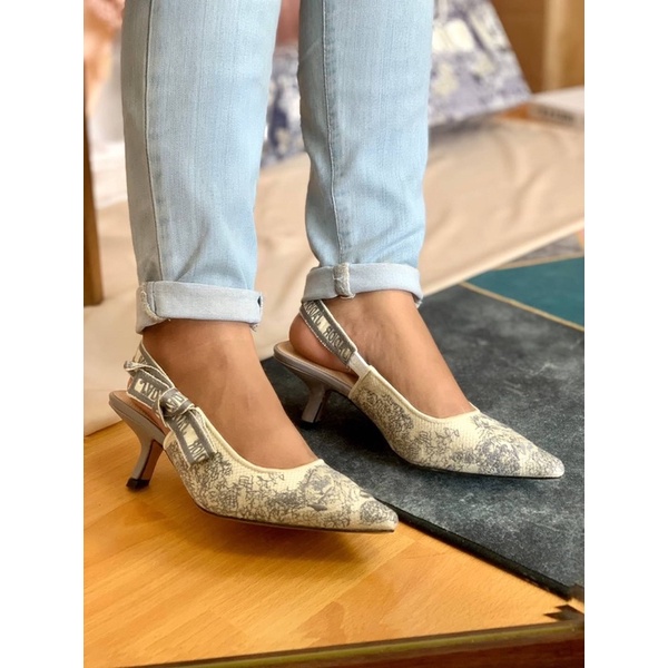 SEPATU WANITA DS012 DR EMBROIDER HEELS SHOES PREMIUM IMPORT