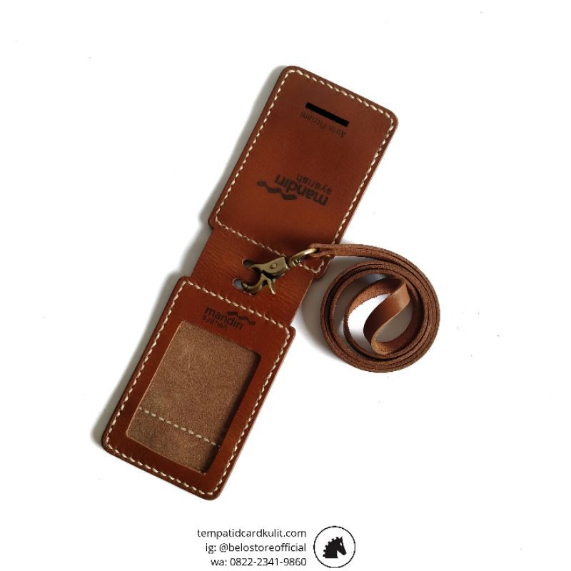 

Gantungan ID Card Name Tag Kulit Makassar