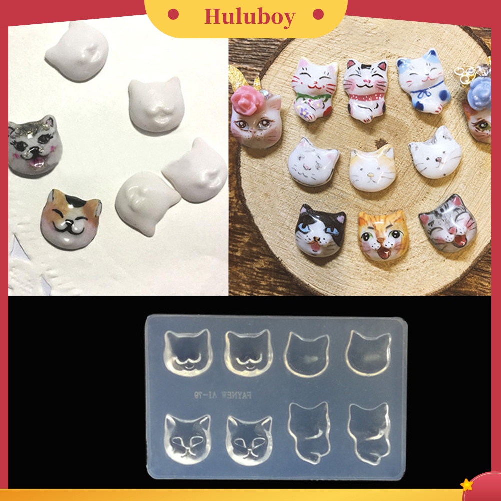 Huluboy Huluboy♡ Cetakan Es Krim Bentuk Kucing Bahan Silikon Untuk Dekorasi Perhiasan