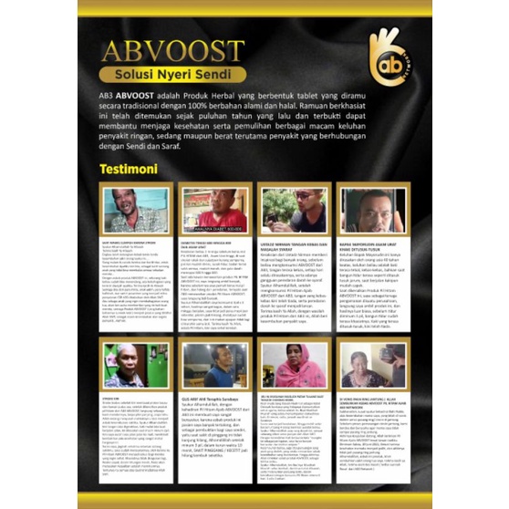 Promo ASLI ABVOOST/  PIL HITAM AJAIB AB3 (1Botol)