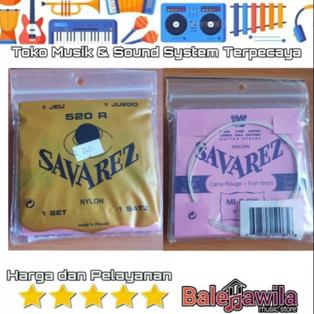 Senar Gitar Nylon Savarez 520 R 520R ORIGINAL Made In France