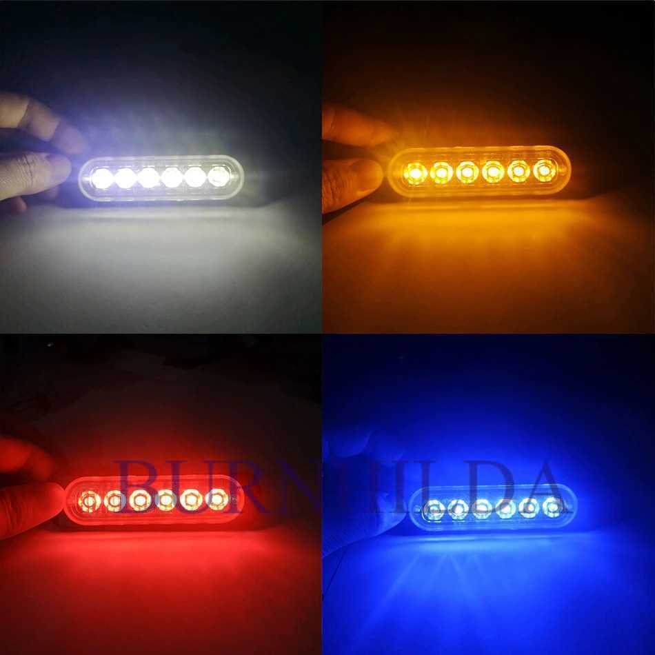 Lampu LED Lampu Peringatan Warning Light 6LED 12-24V accesoris mobil burnhilda