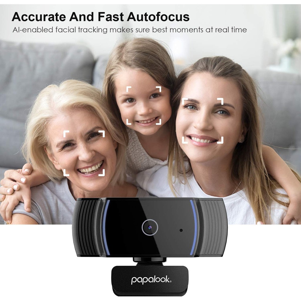 Webcam papalook Usb 2.0 auto focus HD 1080p 2mp 30fps with mic for zoom skype discord obs etc af925 - pc web camera af-925