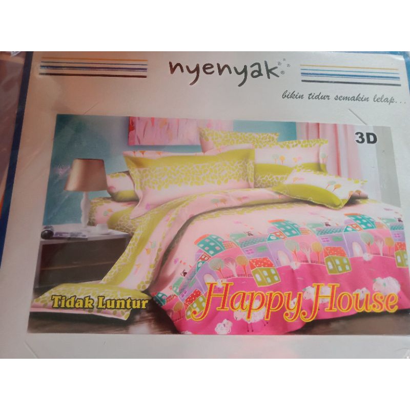 Sprei Nyenyak Happy House 160x200 (2 Sarban,2 Sargul)