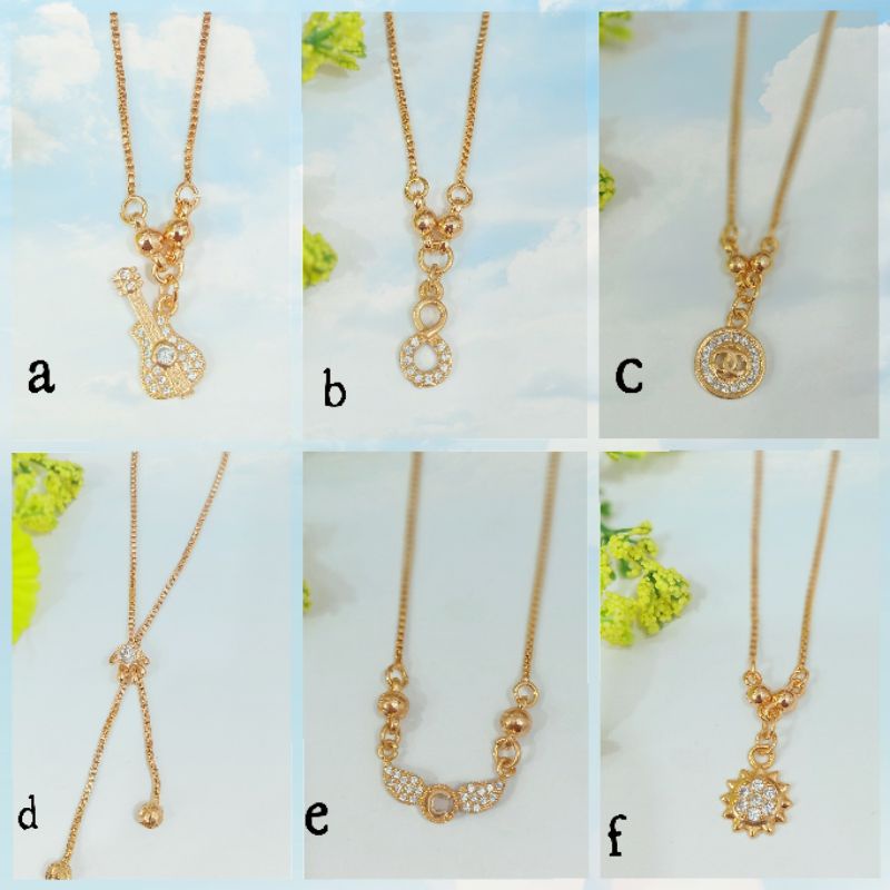 C-901.Kalung anak anak xuping berlapis emas dengan mata zircon uk35cm.