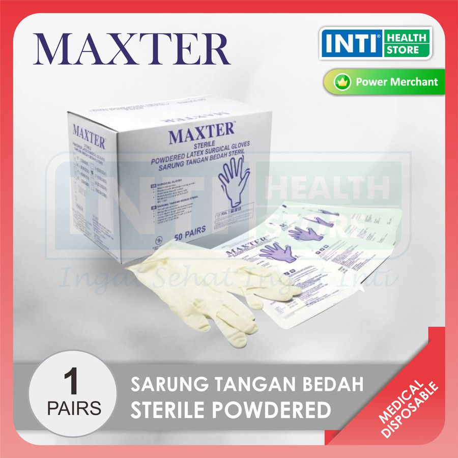 Maxter | Sarung Tangan Bedah Steril | Powdered Latex Surgical Gloves