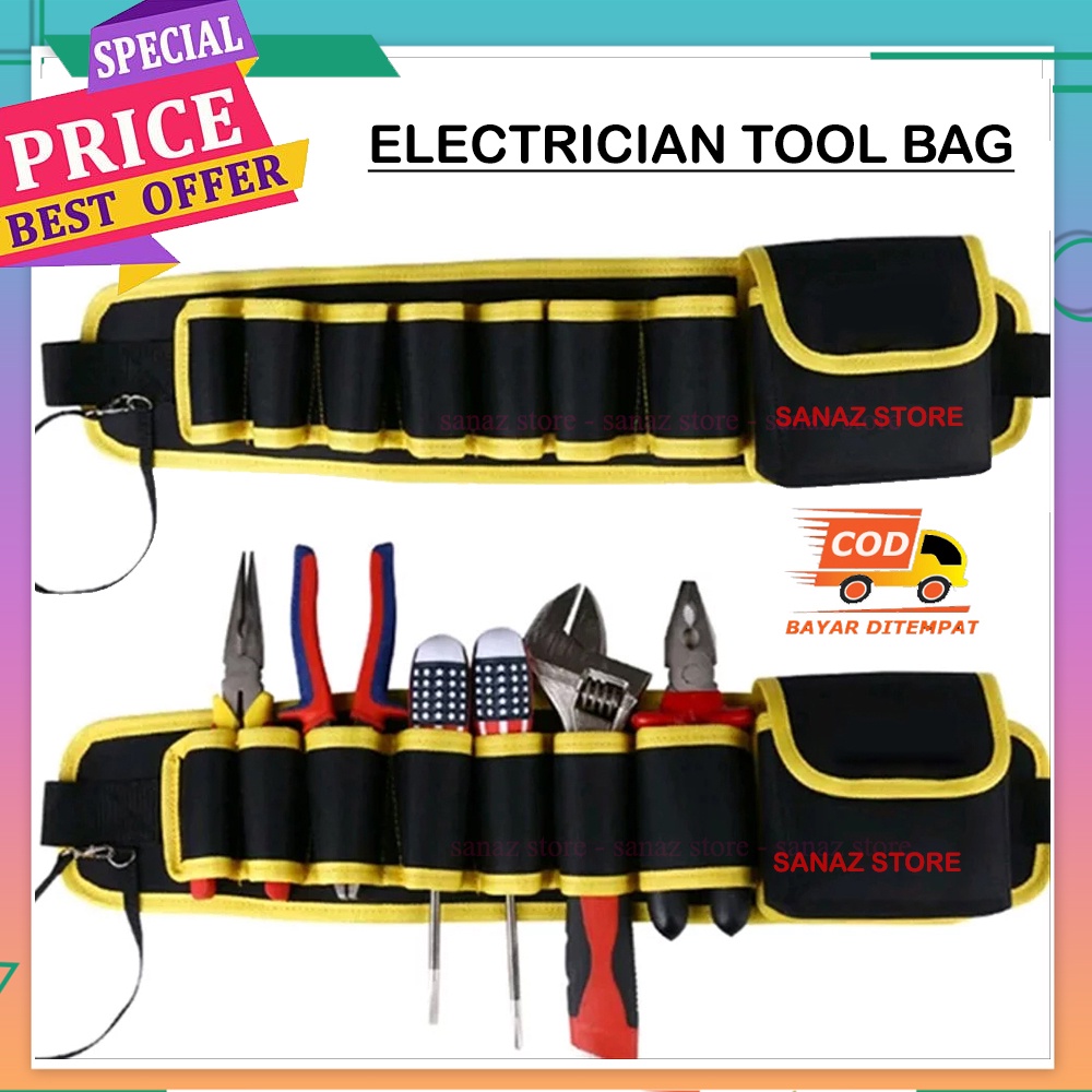 Electrician Tas Pinggang Alat Tas Sabuk Alat Kantong kunci Tas Perkakas / Tas Pinggang Peralatan
