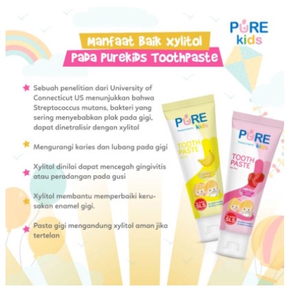 PURE KIDS Toothpaste 50gr Pasta Gigi Anak