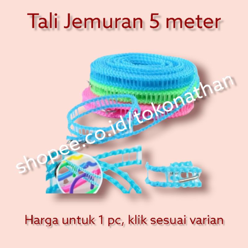 Tali Jemuran Siap Pakai 5 meter Kuat Tidak mudah Putus