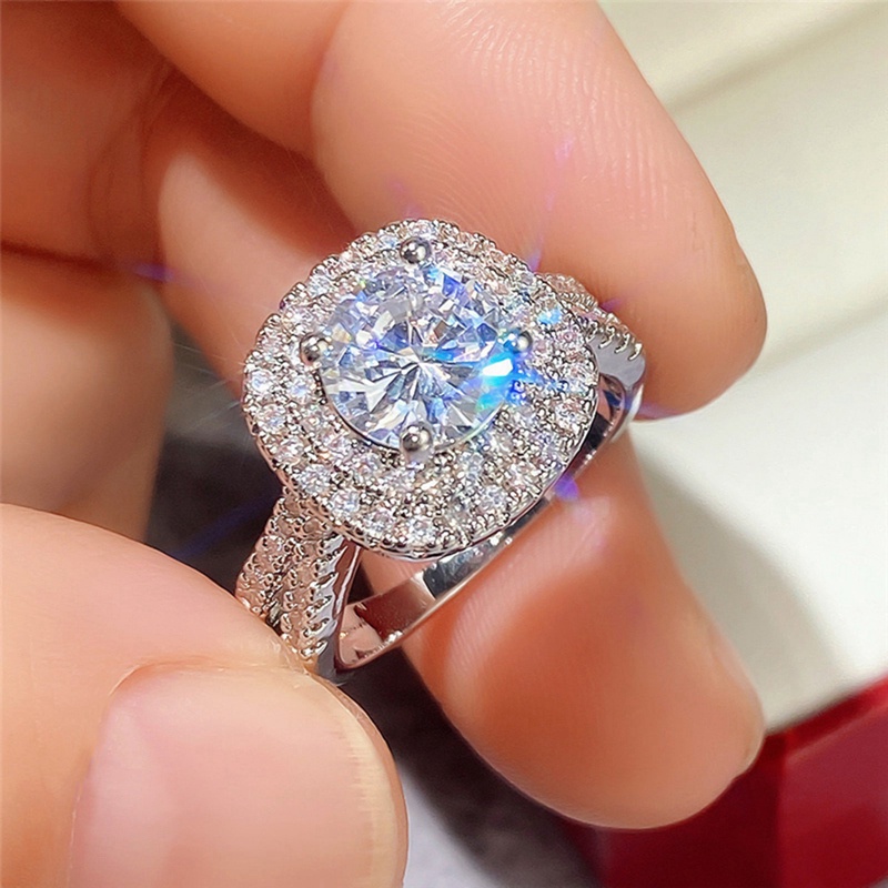 Cincin Pernikahan Bahan Cubic Zirconia Untuk Wanita