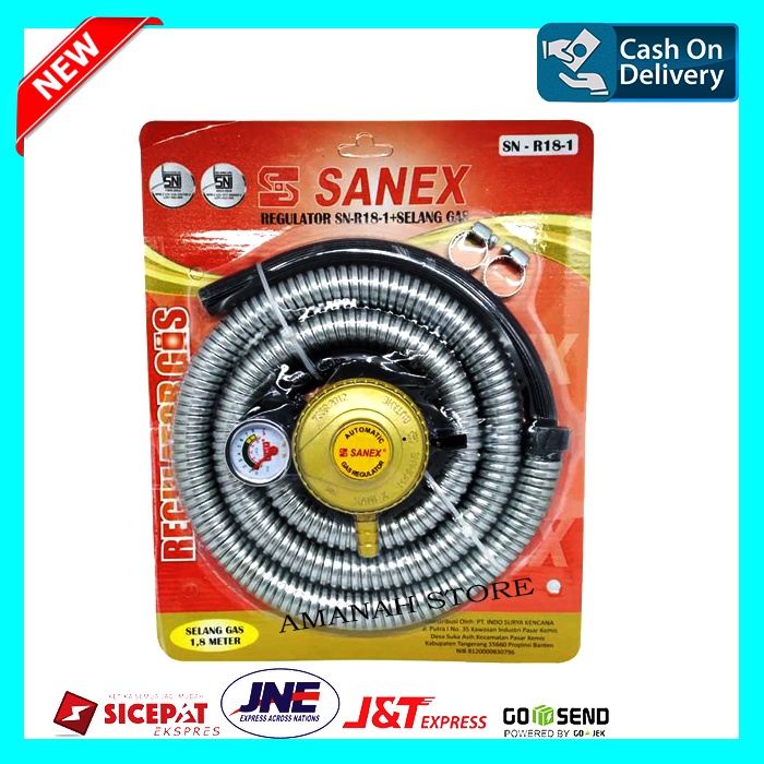 Selang Gas Paket + Regulator Meter Sanex