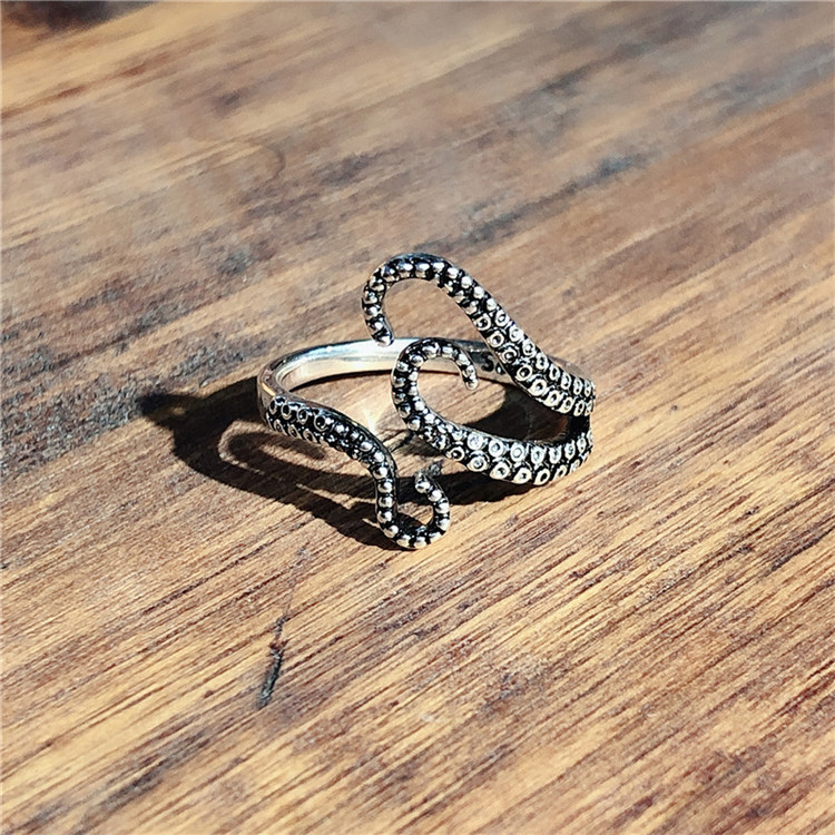 Unisex Fashion  Punk Style Octopus Ring / Popular Stainless Steel Finger Ring / Elegant Sliver Colour Sea Animal  Party Rings