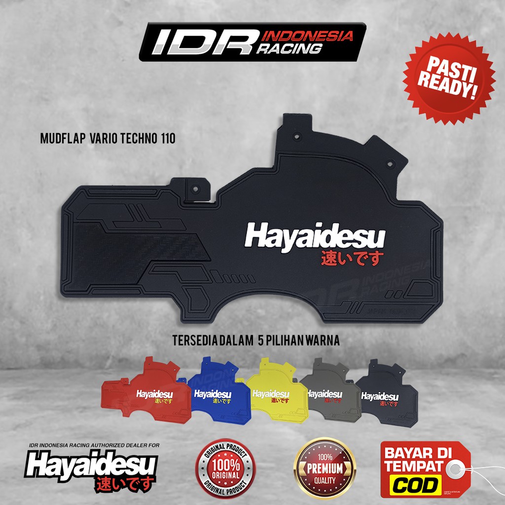 Hayaidesu Mudflap Honda Vario 110 Techno Karbu Mud Flap Guard Karet Penahan Lumpur Motor PREMIUM