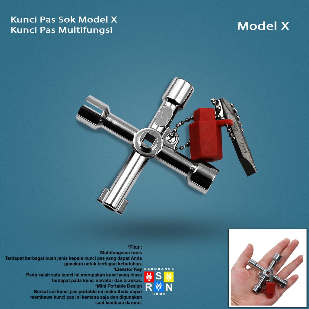 Kunci Pas MultiFungsi X | Kunci sok Model X | Kunci Multifunction Tools