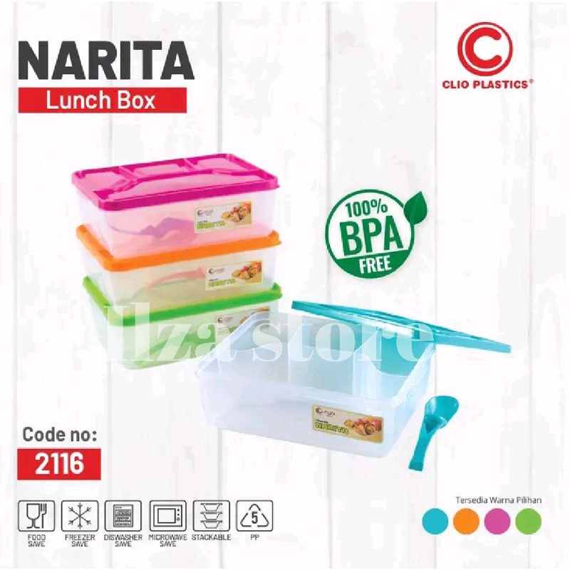 lunch box plastik Narita/lunch box murah/lunc box sekat 4/ompreng plastik