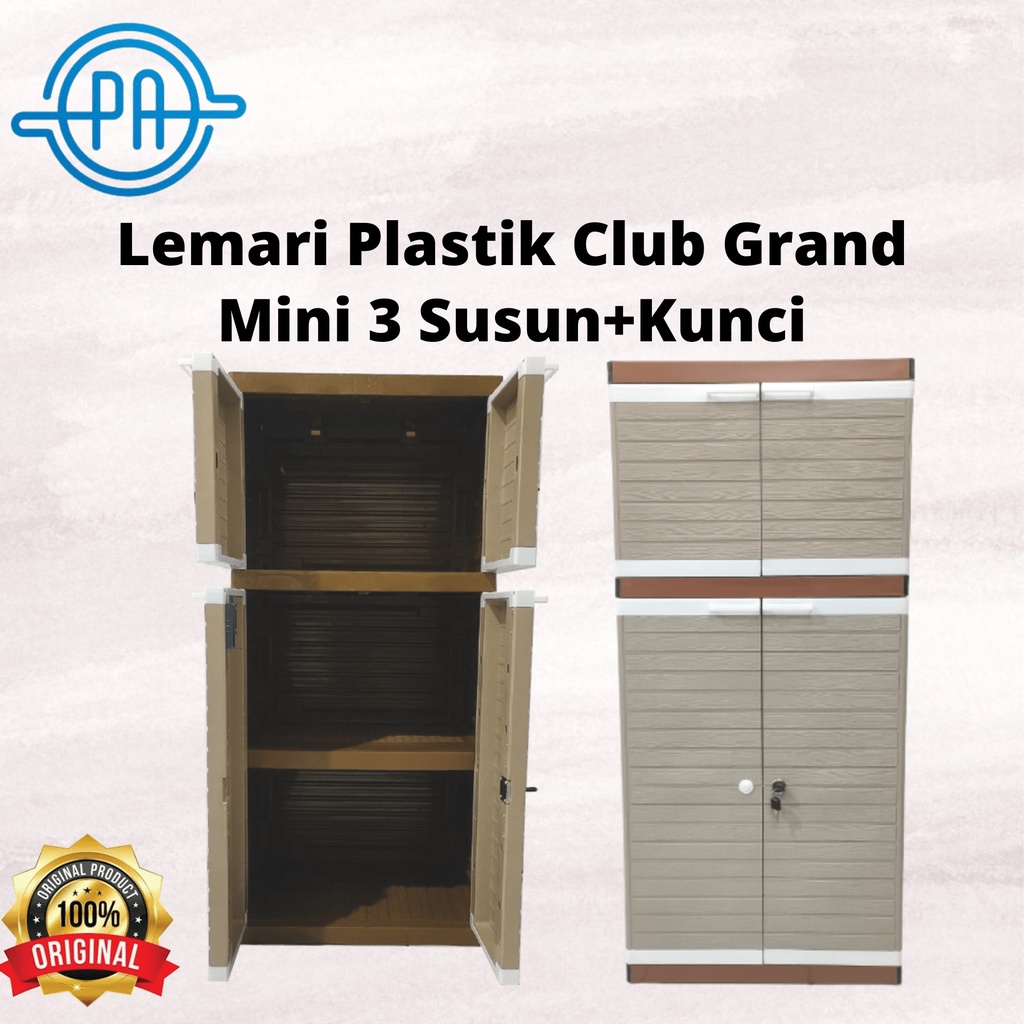 LEMARI PLASTIK CLUB SUSUN 3 KUNCI CLUB GRAND MINI