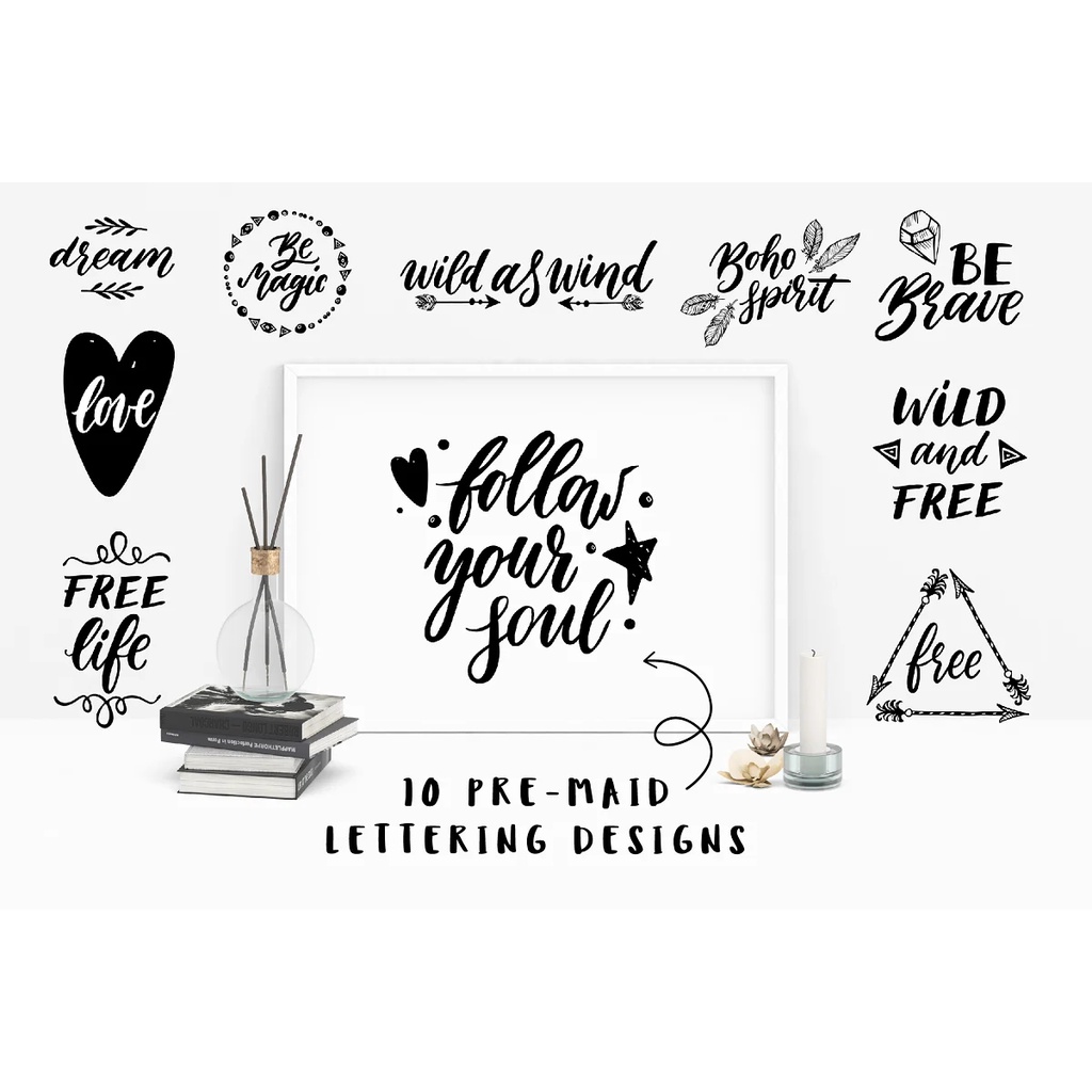 Boho Clip Art And Lettering