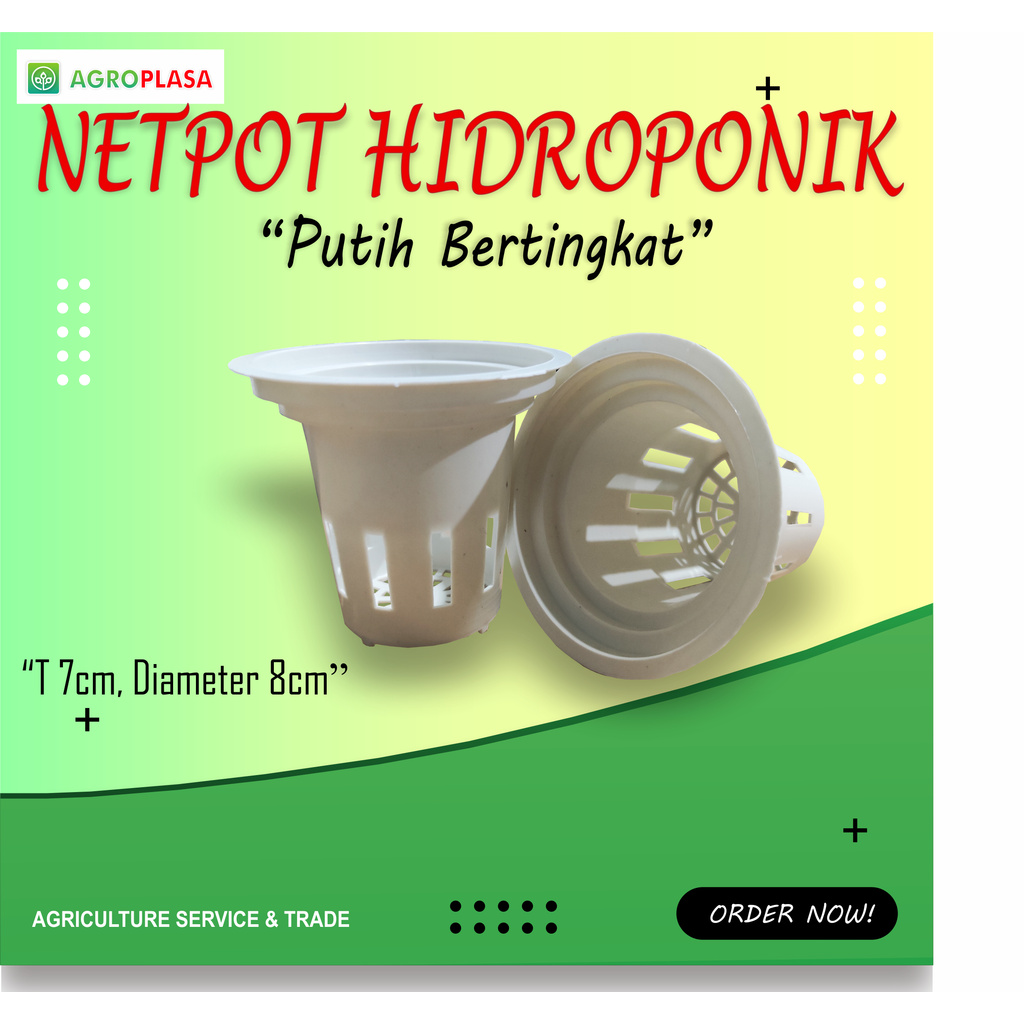 Netpot Bertingkat Tinggi 7cm Diameter 8cm Putih
