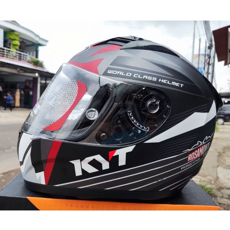 HELM KYT R10 RACE EDITION 3 GUNMETAL MATT WHITE HELM TOURING KYT R10 ROSA MONTE GUNMETAL DOFF MURAH