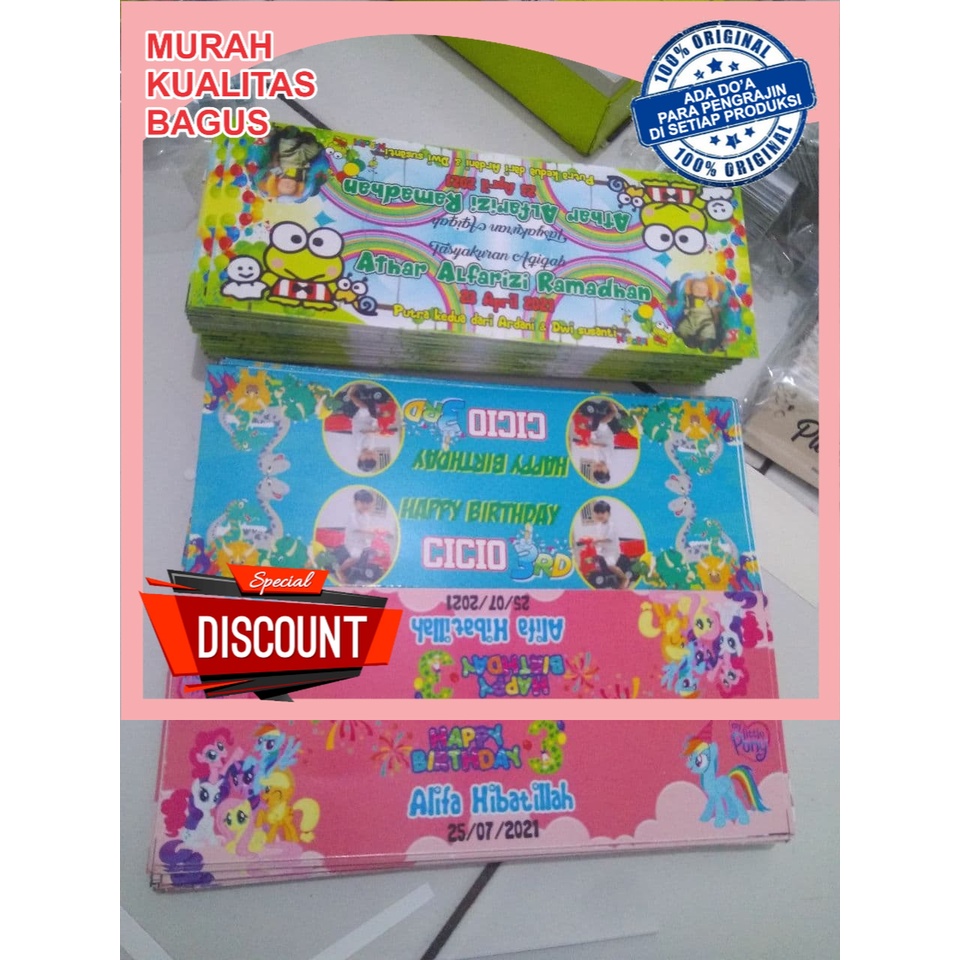 

Terlaris !!! Label Pastik Snack Ultah Custom AENBAG