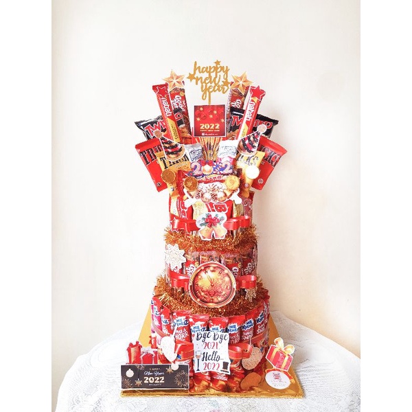 tower snack 3 tingkat untuk ulang tahun natal tahun baru lebaran parcel hampers kado khitan hadiah wisuda valentine hari ibu