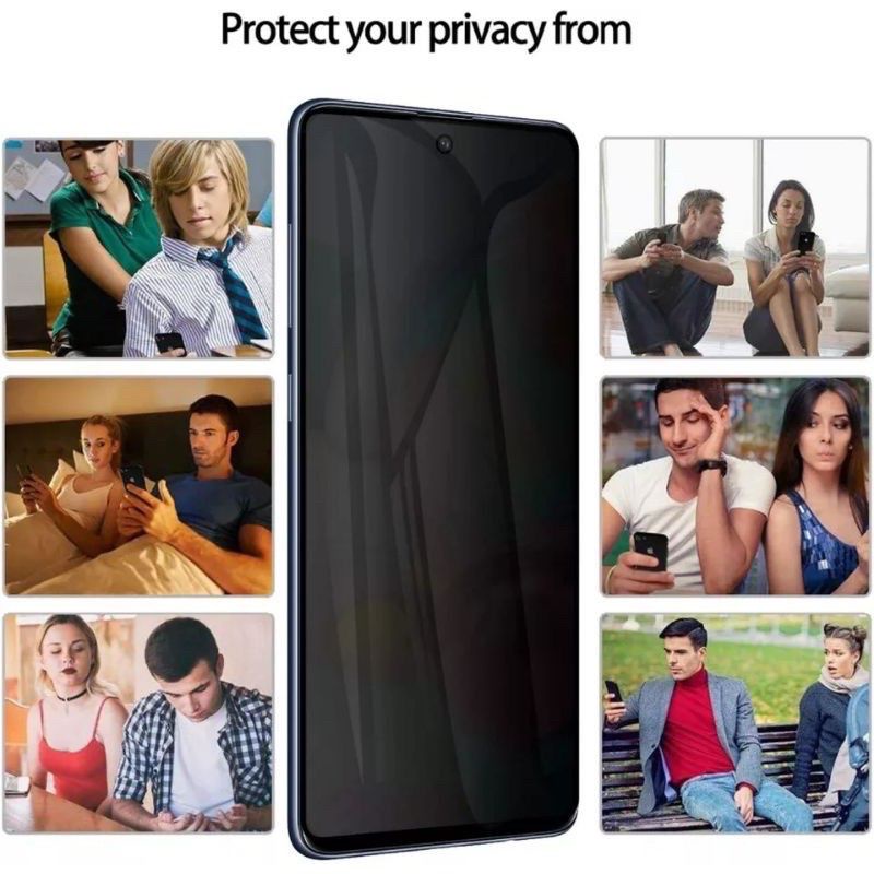 Tempered Glass Anti Spy Infinix Hot 9 Anti Gores Privacy Spy