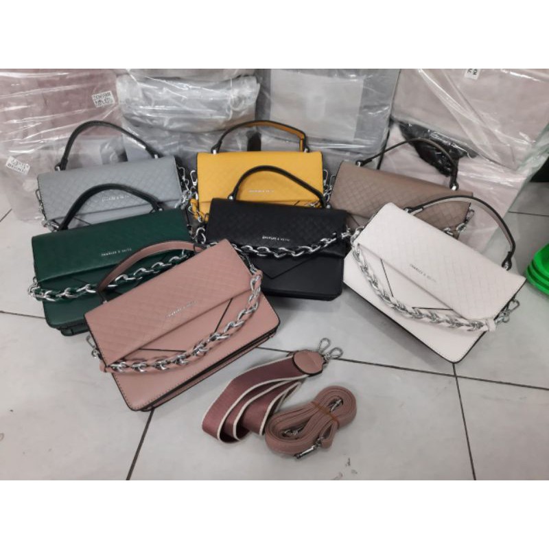 Tas fashion ck 6045-2B ANYAM &amp; 6045-2 polos import 3 tali kulit dove uk21x9x15cm handabags selempang