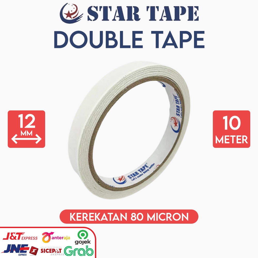 

DOUBLE TAPE PUTIH 12MM (1/2 Inch) x 10 METER STARTAPE