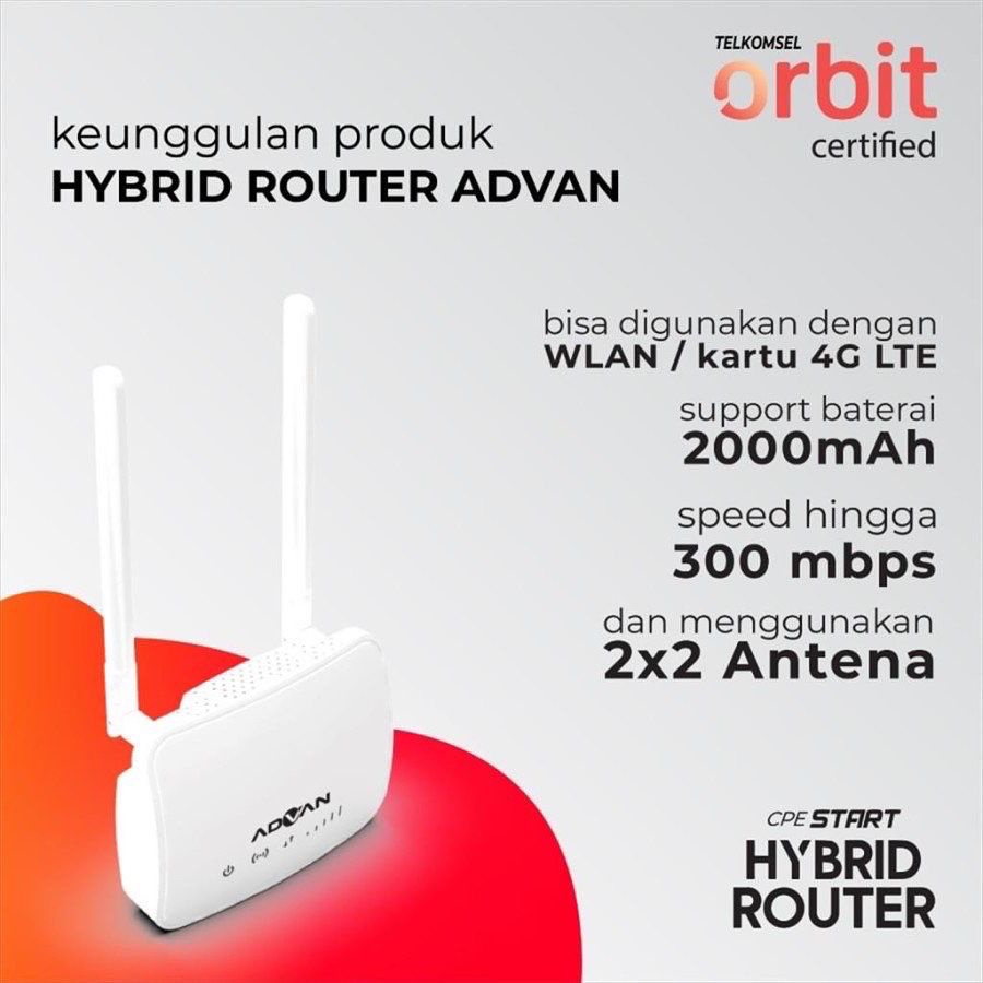 Modem Advan CPE Start Hybrid Portable Orbit FREE KUOTA 150GB - Garansi Resmi Advan 1 Tahun