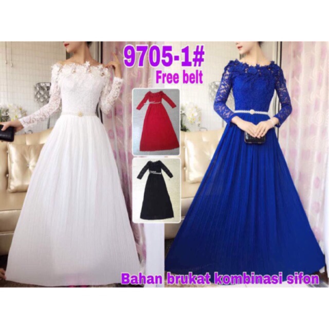 Vanesha Margaretta - Maxi brukat gamis pesta 9705-1