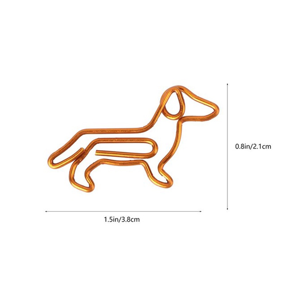 QUINTON Animal Shape Dachshund Creative Bookmark Clip Paper Clips Paper Clamps Cute Customization Cartoon Special-shaped Golden Gold Paper Clip