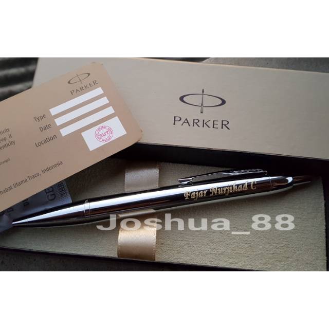 

Pulpen PARKER IM Original High polish crome - Bisa request nama sendiri
