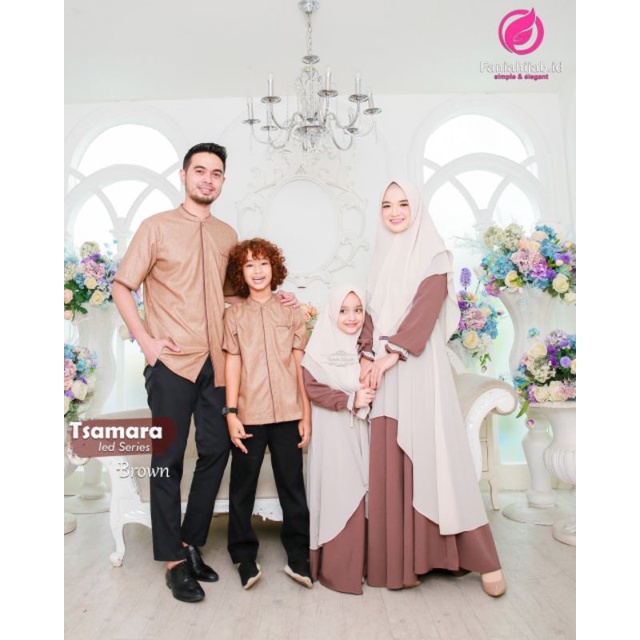Tsamara Brown Fania Hijab / Sarimbit Tsamara eid series Fania Hijab terbaru2022 / Gamis Tsamara / Se